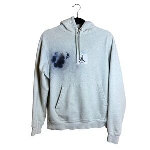 Jordan Flight Hoodie Bleach Dye Graphic Cream Streetwear Modern Men's S